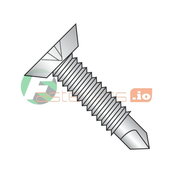 Newport Fasteners Self-Drilling Screw, #12-24 x 11/16 in, Plain 18-8 Stainless Steel Flat Head Phillips Drive 405571 - main